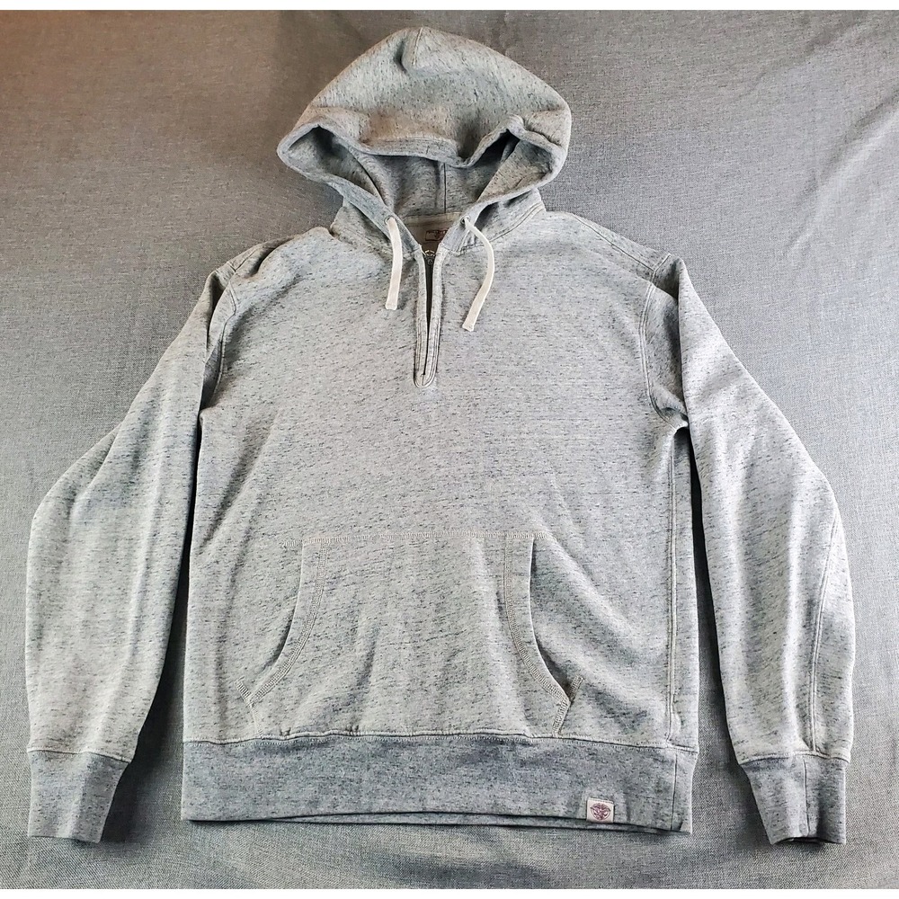 Wallace Barnes Mens M Hoodie Gray Heavyweight Cotton Twill Double lined Hood